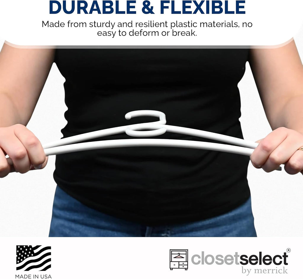 Super Heavy Duty Plastic Hangers by [Brand Name] - Made in USA | 24 Pack of White Heavyweight Hangers