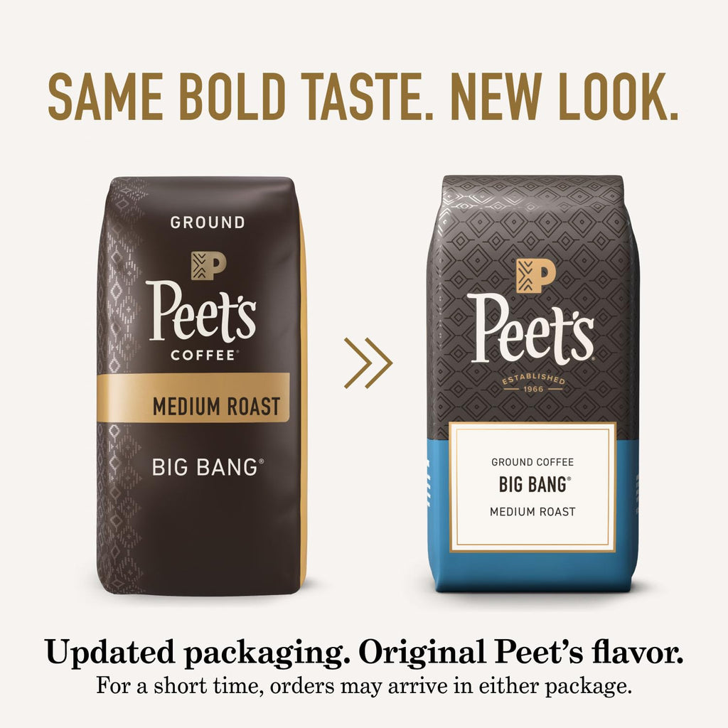 Peet's Coffee Medium Roast Ground Coffee - 100% Arabica Beans | Big Bang 18 Ounce Bag
