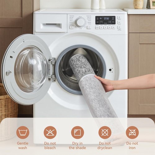PADOOR Thin Bath Mats, Braided Bath Mats for Bathroom, No-Slip Rubber Backed Bath Rugs, Machine Washable & Quick Dry Absorbent Bathroom Mat (17"x28", Grey)