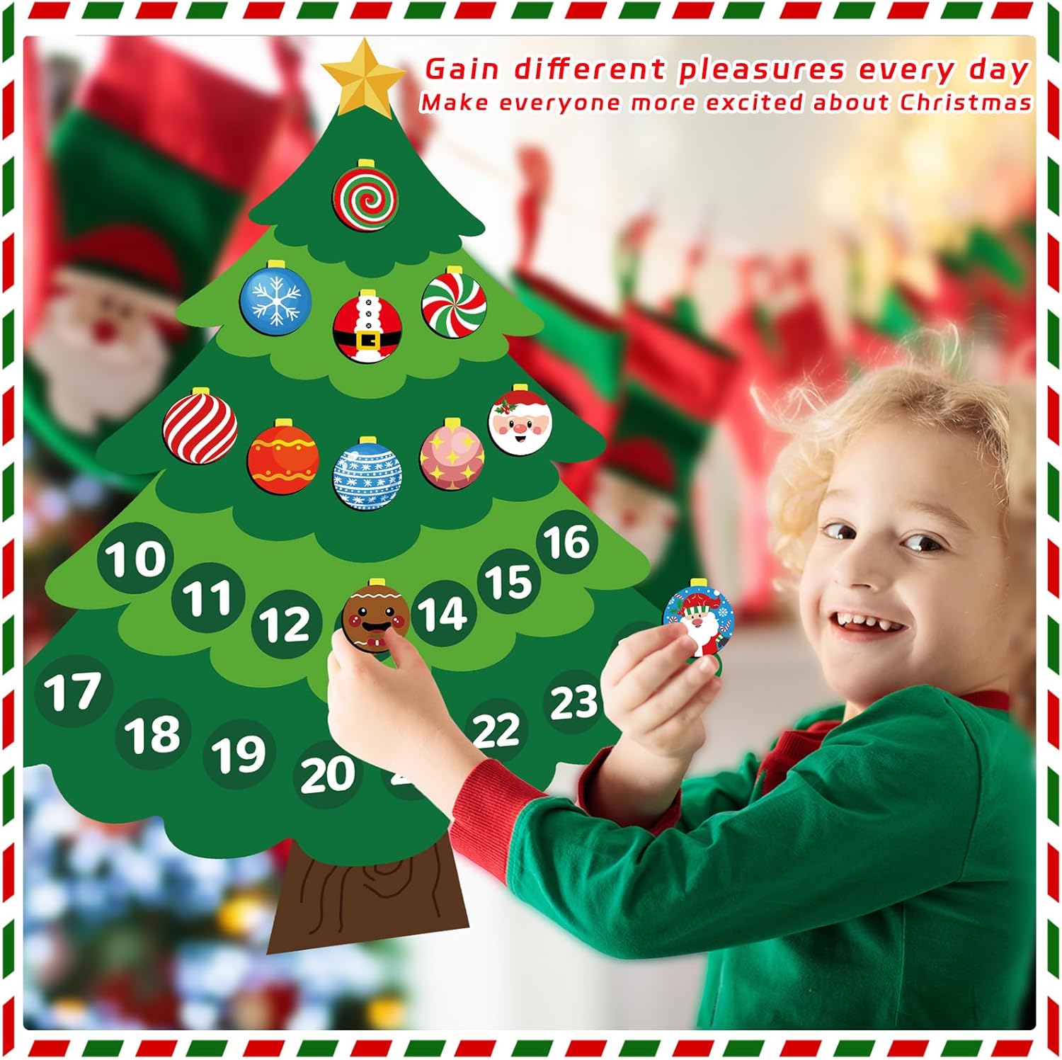 Skiennix Christmas Advent Calendar Magnets - Countdown to Xmas Tree | Fun Holiday Decor for Kids & Adults