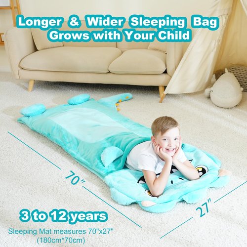 Kid Sleeping Bag - Large Plush Dinosaur Slumber Bag - for Boys Girls Daycare Birthday Gift Travel Sleepover Ages 3+ Years