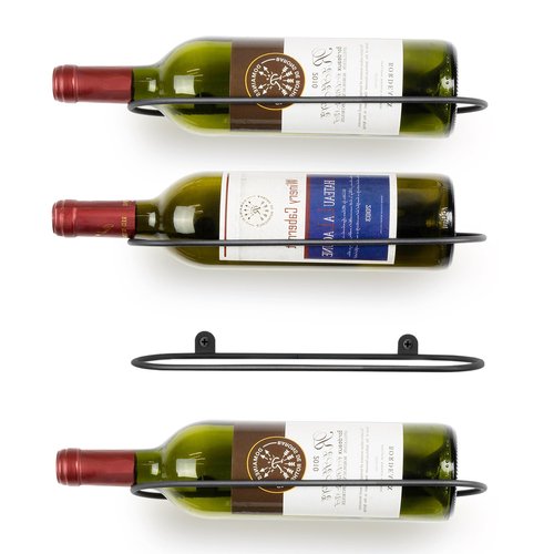 AQAREA Wall Mounted Wine Rack: Metal Wall Mount Wine Bottle Holder - for Wine Cellar Home Kitchen Bar Decor - 4Pcs