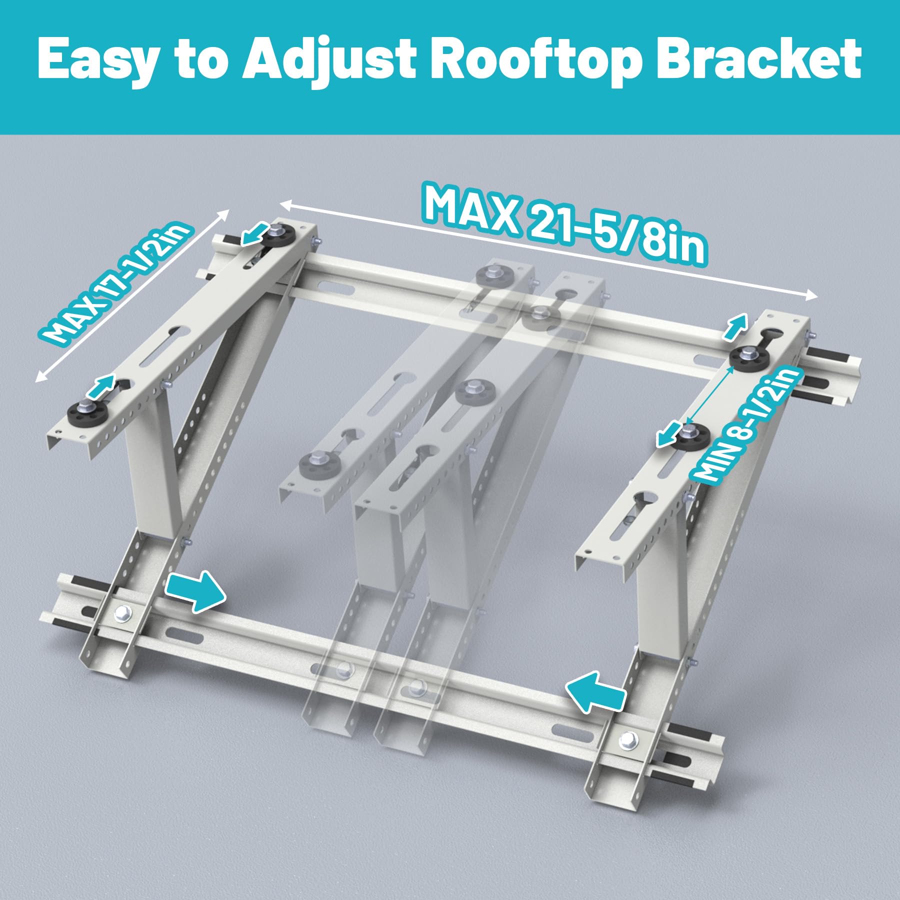 Chiligent Rooftop Mini Split Mount Bracket 9,000 to 24,000 BTU, Heavy Duty Adjustable Roof Support Bracket for Ductless Mini Split Air Conditioner, Condenser, Heat Pump, Support up to 330 Lbs