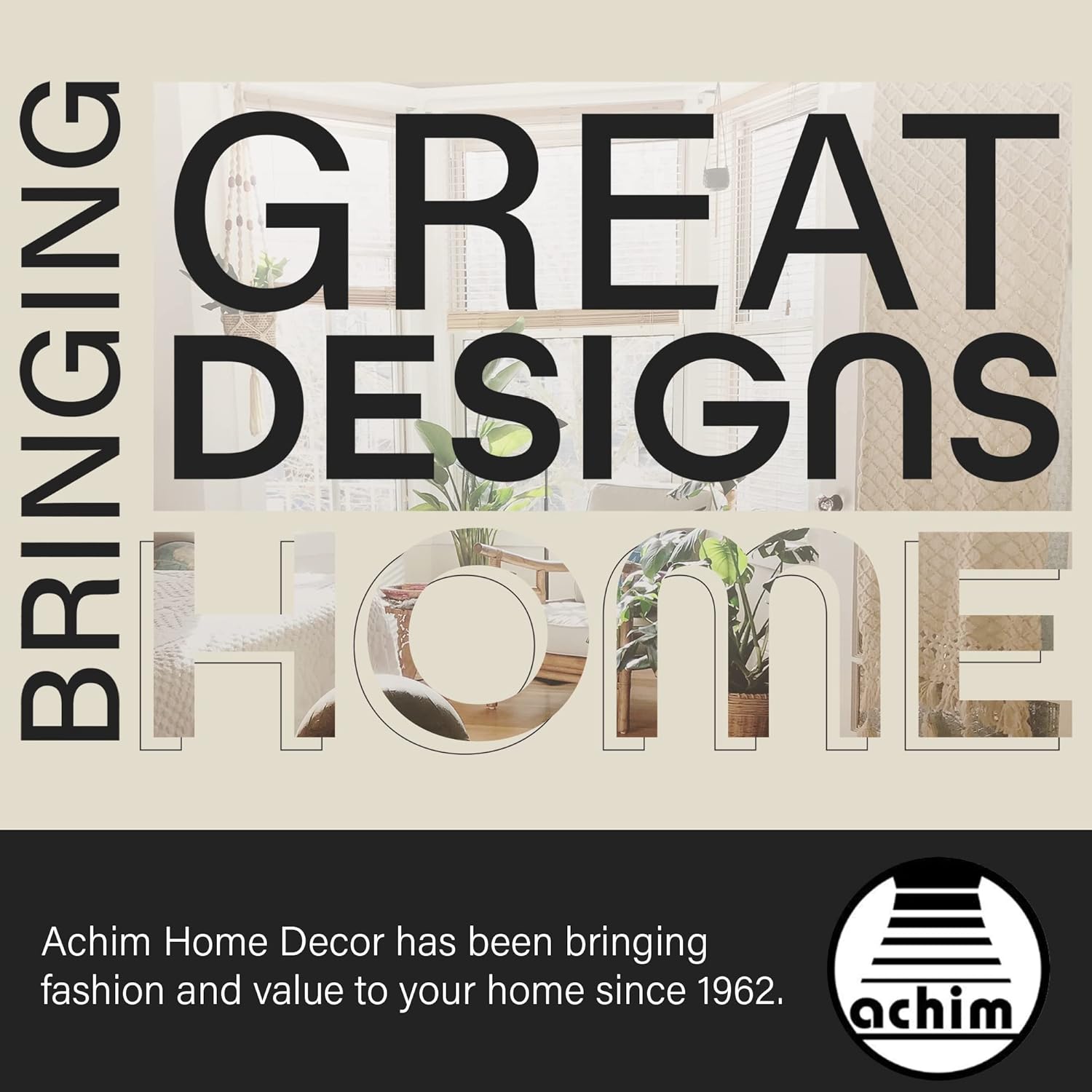 Achim Home Decor Buono II Carson Series Decorative Curtain Rods - Adjustable 48-86 Inches, Lightweight & Easy to Install