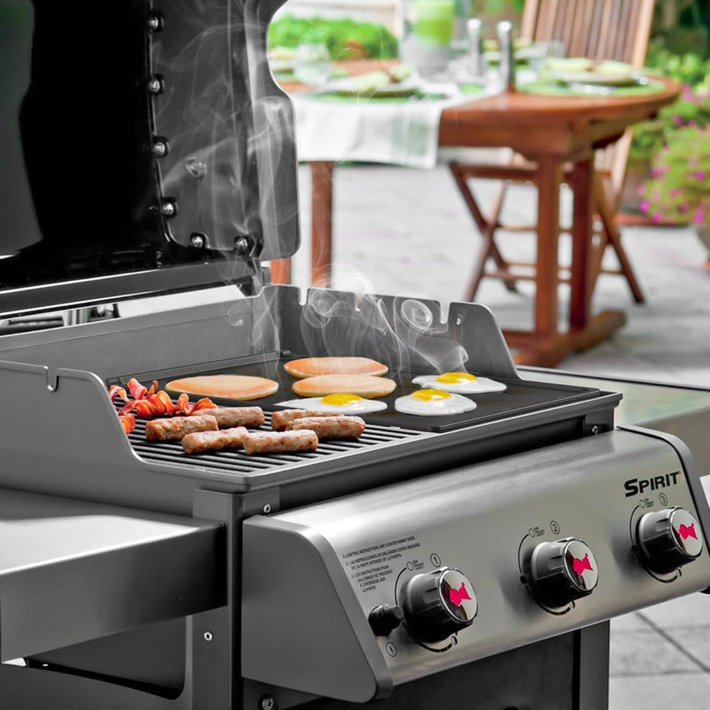 Onlyfire 7638 Reversible Cast Iron Griddle - BBQ Cooking Replacement for Weber Spirit I & II 300 Series