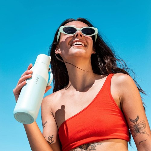 LARQ Bottle Flip Top 25 oz - Insulated Stainless Steel Water Bottle With Straw | BPA Free | Seaside Mint