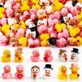 Exasinine 60 Pcs Valentine Ducks Mini Resin Duck Valentine's Day Mini Ducks Tiny Ducks for Valentine Decor Home Tabletop Micro Landscape Vase Cake Birthday
