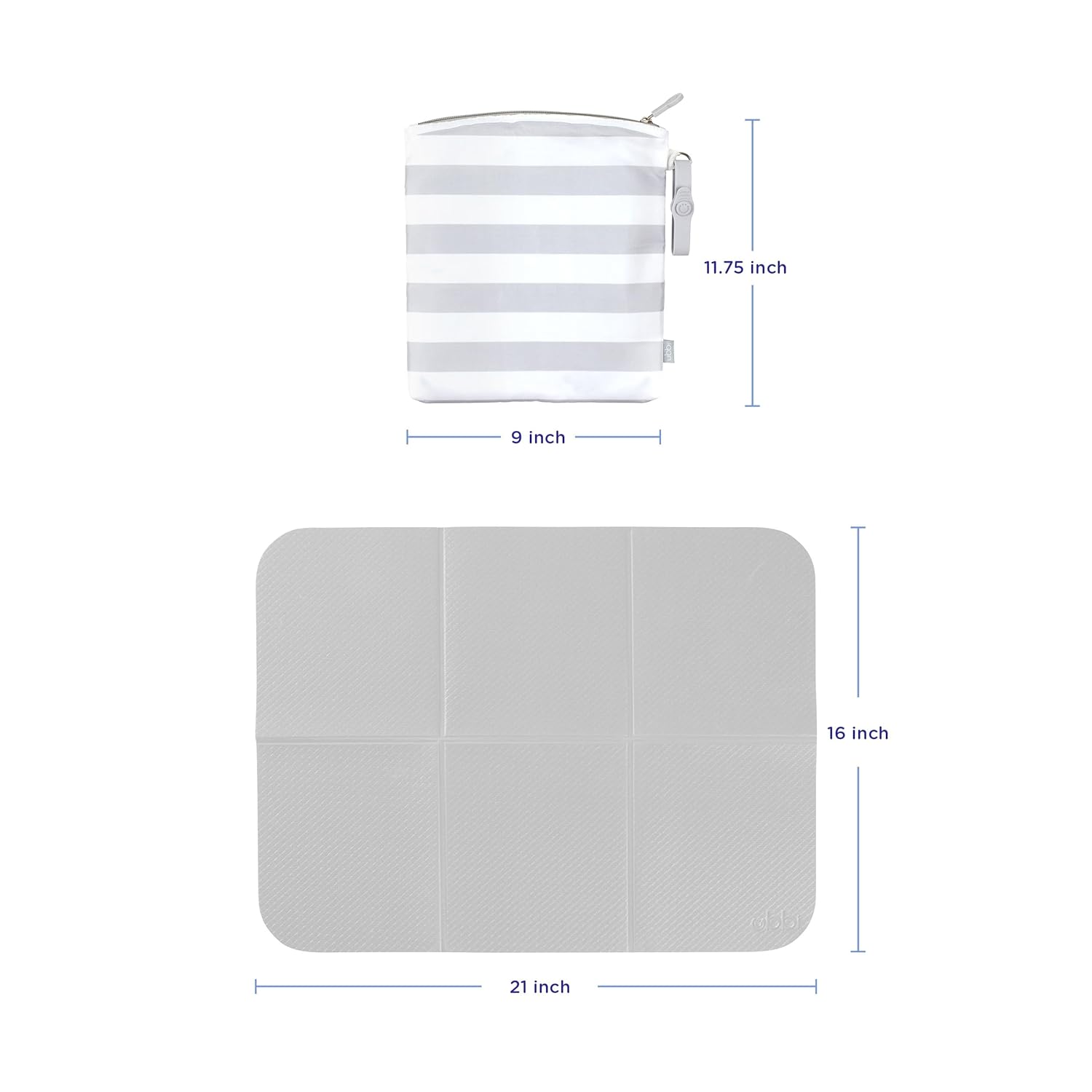 Ubbi Portable Changing Mat - Soft & Comfortable Diaper Bag Accessory for Newborns | Easy to Clean, Gray