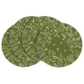 Artoid Mode Antique Herbs and Wild Flowers Spring Round Placemats Set of 4, 14 Inch Summer Round Table Mats for Dining Decoration
