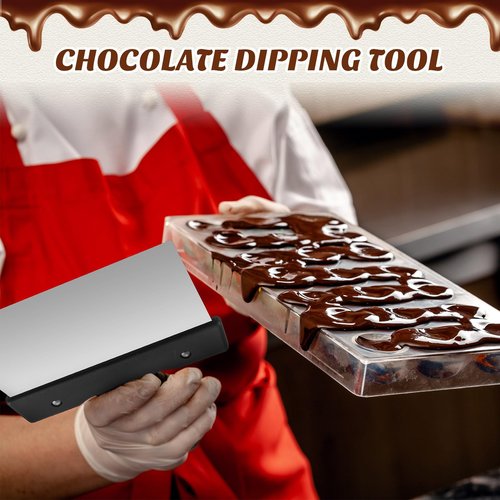 Baderke Polycarbonate Chocolate Molds with Chocolate Scraper Mould Bullet Clear Hard Plastic for Smoothing Cheese Cream Cake Scraper(Bullet)
