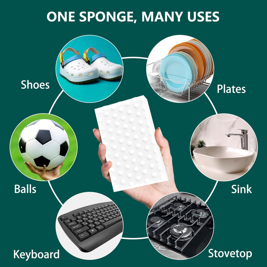 Skiennix Magic Sponges - 20 Pack Long-Lasting Melamine Cleaning Erasers for Home & Kitchen