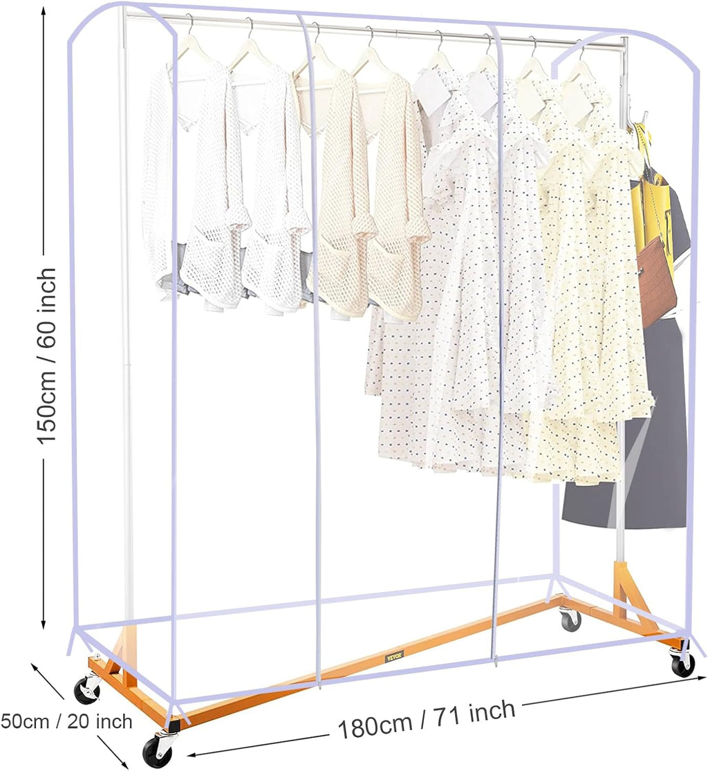 Ruibo Clear Garment Rack Cover - Dustproof & Waterproof Clothing Protector | 71"x20"x60" Size