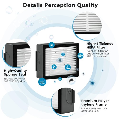 12 Pack Roomba Filters Fit for i-Robot Roomba I J E Series E5 E6 E7 i3 i3+ i4 i6 i6+ i7 i7+ i8 i8+ j7 j7+ Robot Vacuum Cleaners High-Efficiency Filter with 1 Cleaning Brush by Puxyblue