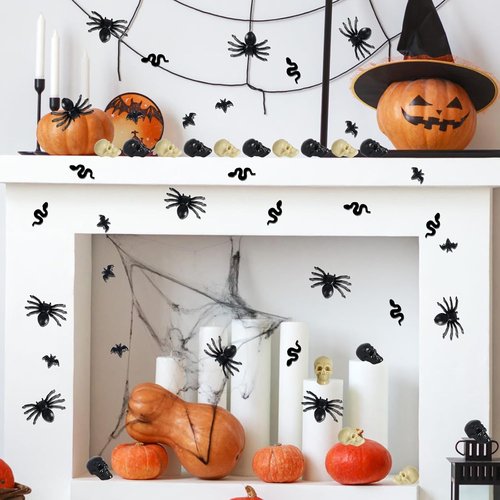 Hiawbon Mini Plastic Skull Heads - Realistic Halloween Figurines for Fairy Garden | Set of 5