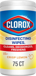 Clorox Disinfecting Wipes - Antibacterial & Bleach-Free | Crisp Lemon Scent, 75 Count