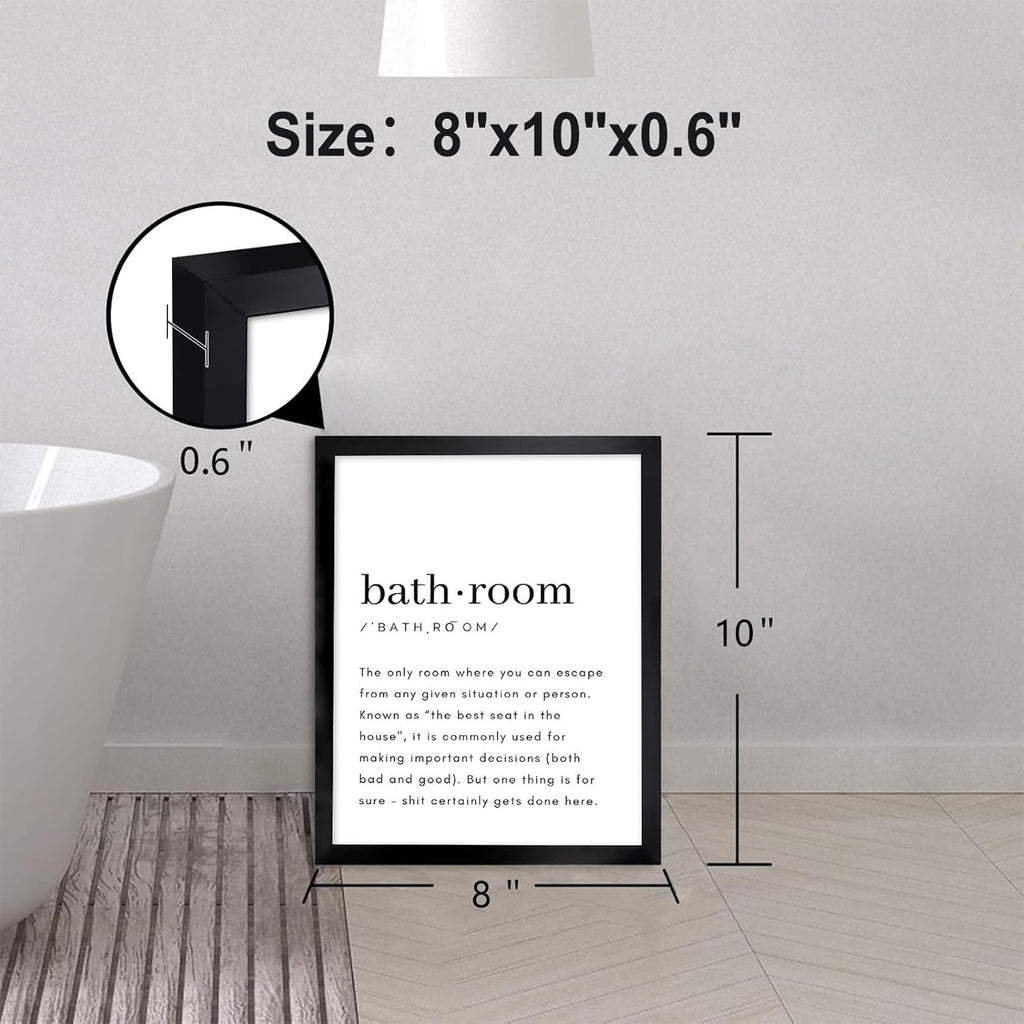 Regine Switzerland Bathroom Wall Art - Funny Definition Print | Minimalist Black Framed Canvas 8x10in