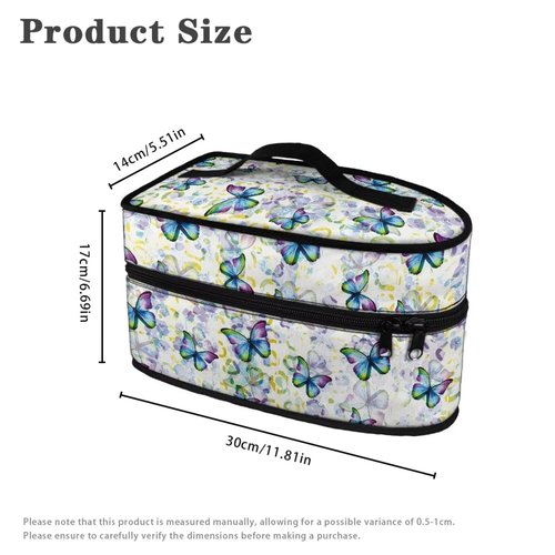Rchsmod Butterfly Print Steam Iron Case Portable Travel Steamer Carrier Bag with Handle Handheld Iron Storage Case Iron Accessories, Case Only