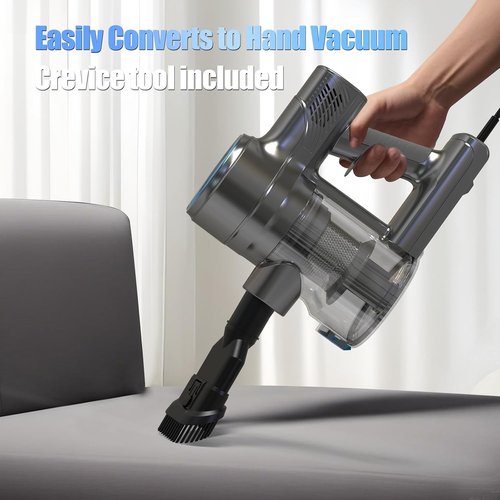 AKAVAC Corded Stick Vacuum Cleaner, 25Kpa Powerful Stick Vacuum, 2 in 1 Vacuum Cleaners,1.2 L Dust Cup, Corded Handheld Vacuum Pet for Hair, Short-Pile Carpet, Hardfloor (Sky Blue)