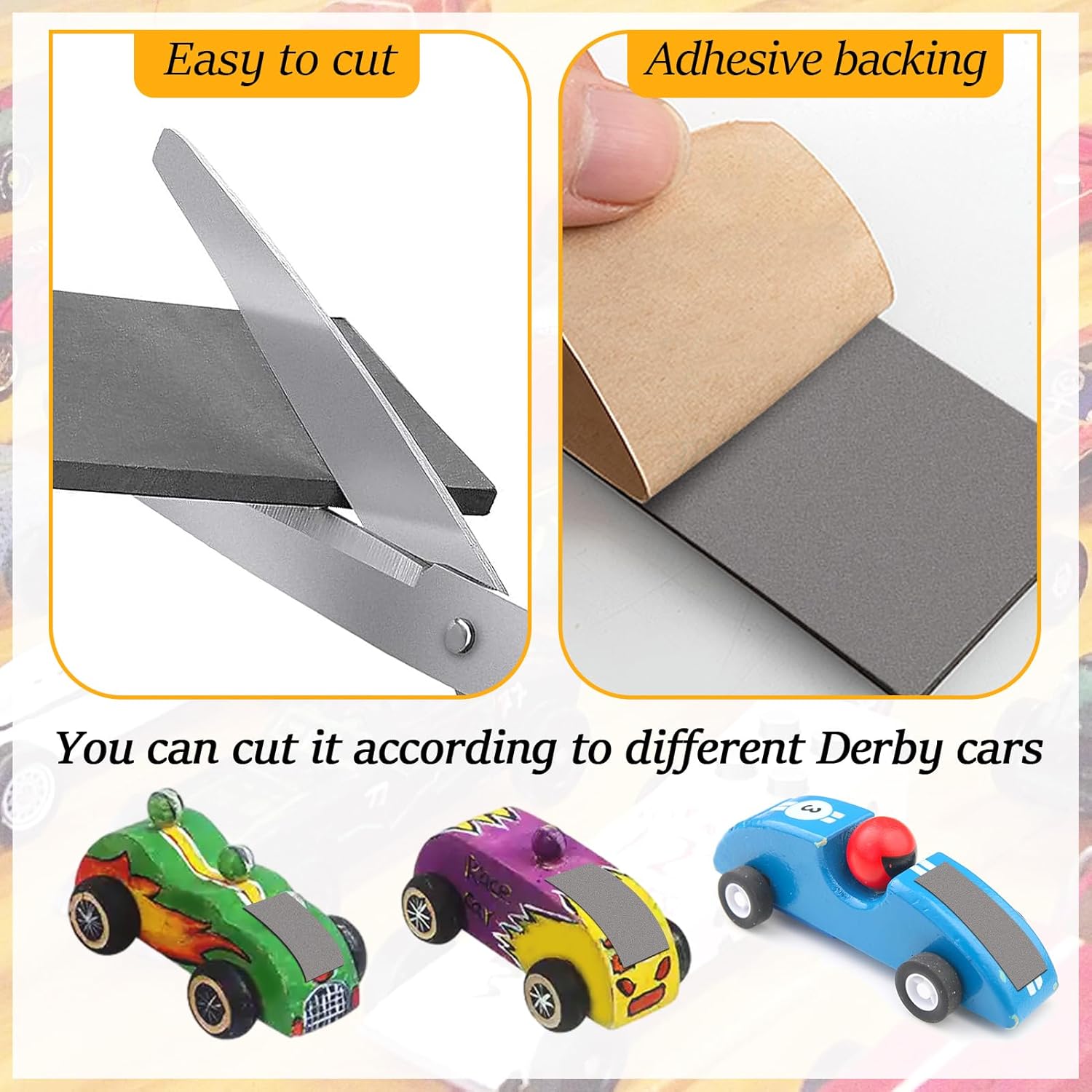 Stick On Flex Tungsten Weights - 3oz Cuttable Derby Car Weights for Enhanced Speed | 4-Pack