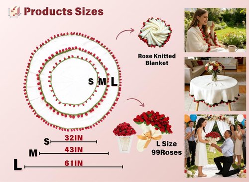 SST Bouquet Blanket, Crochet Rose Flowers Blanket Bouquet with Gift Bag for Valentine’s Day, Wedding, Mother’s Day, Birthday, Home Decor Gift for Her, Mom, Women