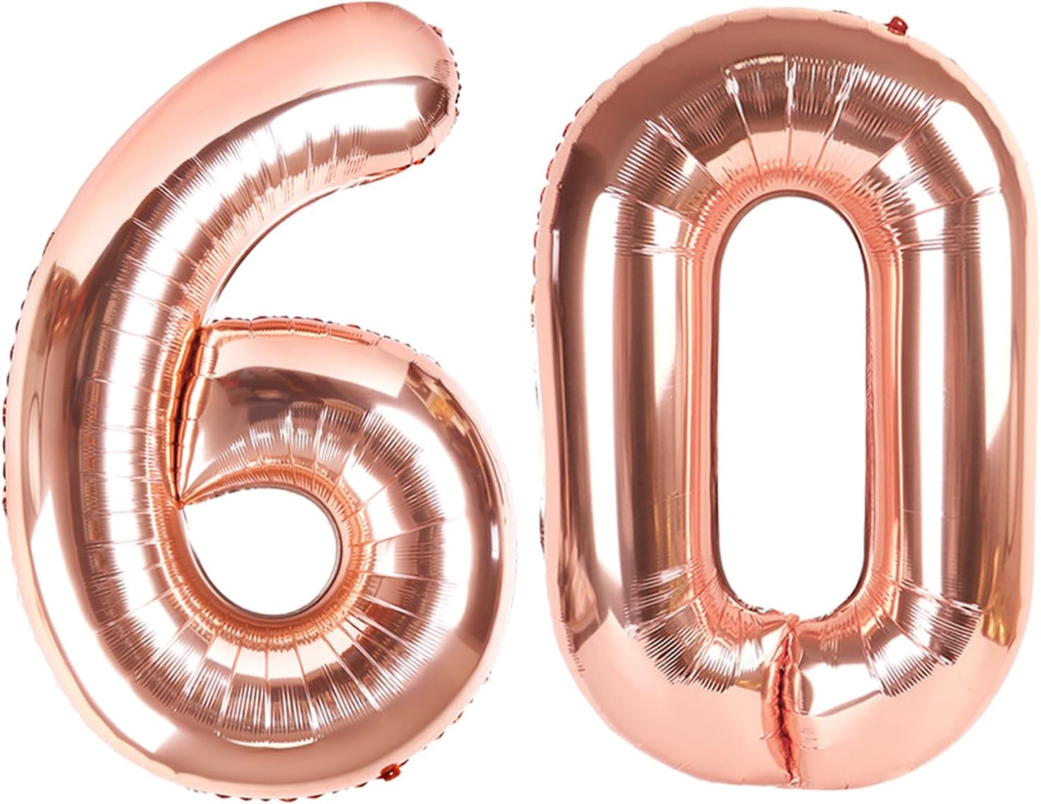 Rose Gold 60th Birthday Decorations - Elegant Party Supplies with Big Number Balloons for Men & Women