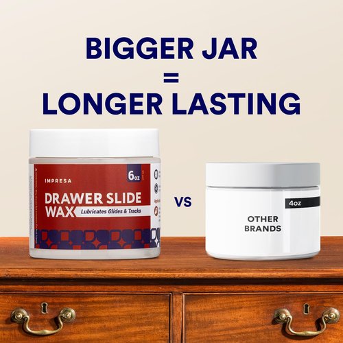 Impresa Wood Drawer Slide Wax - Friction Reducer & Drawer Ease - Corrosion Protection with Wood Wax - Easy Application & Sliding Door Grease