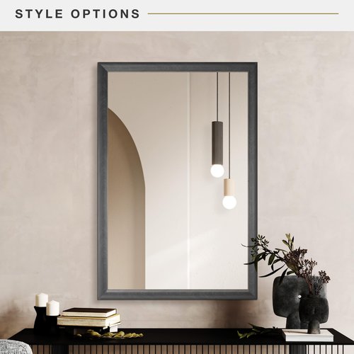 MCS 23x34.25 Lara Large Wall Mirror, Black Traditional Rectangle Mirror, Vertical & Horizontal Wall Hanging Mirror for Bathroom, Bedroom, Entryway & Livingroom