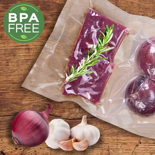 MakMeFre Vacuum Sealer Bags - 100 Quart Size, 8x12 Inch, BPA Free, Heavy Duty, Sous Vide Safe