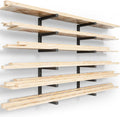 YYR Wood Organizer - Heavy Duty Metal Lumber Storage Rack | 6-Level Wall Mount, Holds 1200 LBS - Black