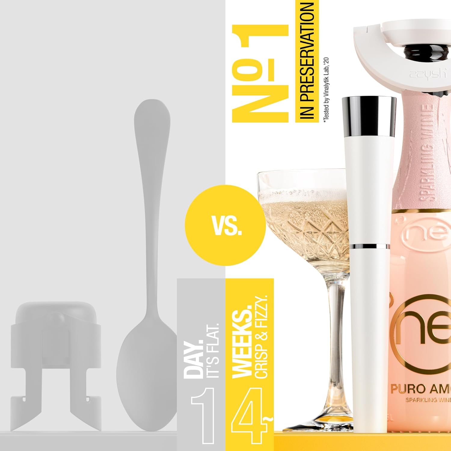Original zzysh® Sparkling Wine Pure Argon/CO2 Cartridges | Preserve Fizzy Sensations 4 Weeks | For zzysh® Sparkling Wine Preservation System | Gas Capsules for Champagne and All Other Sparkling Wines