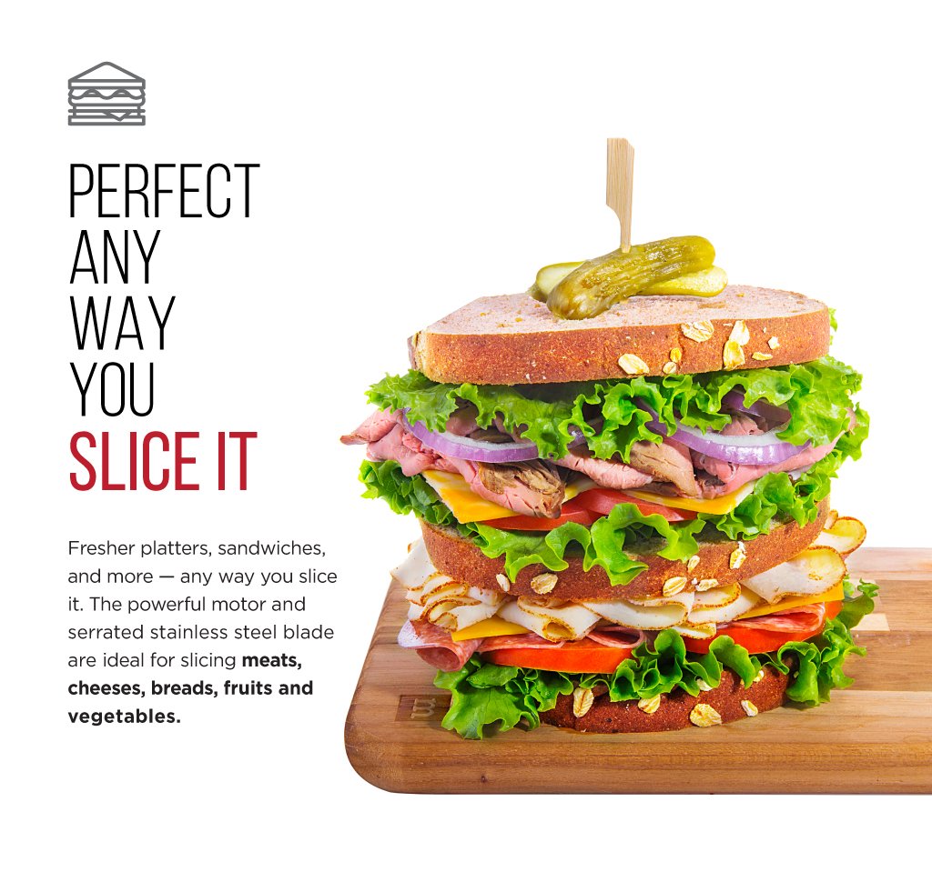 Chefman Electric Deli Slicer With Adjustable Slices, Stainless Steel Blades, Safe Feet - For Ham, Cheese, Bread, Fruit & Veggies