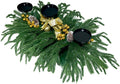 Skiennix Christmas Centerpiece - Elegant Candle Holders with Golden Glitter Bow & Pine Cones | 27.6" Table Decoration