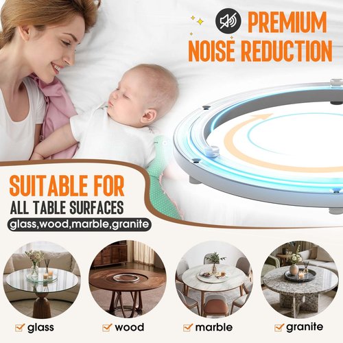 Lazy Susan Hardware, Heavy Duty Lazy Susan Bearing & Swivel Turntable - 20 Inch Rotating Bearing Plate for Round Dining Table, Smooth Swivel Mechanism