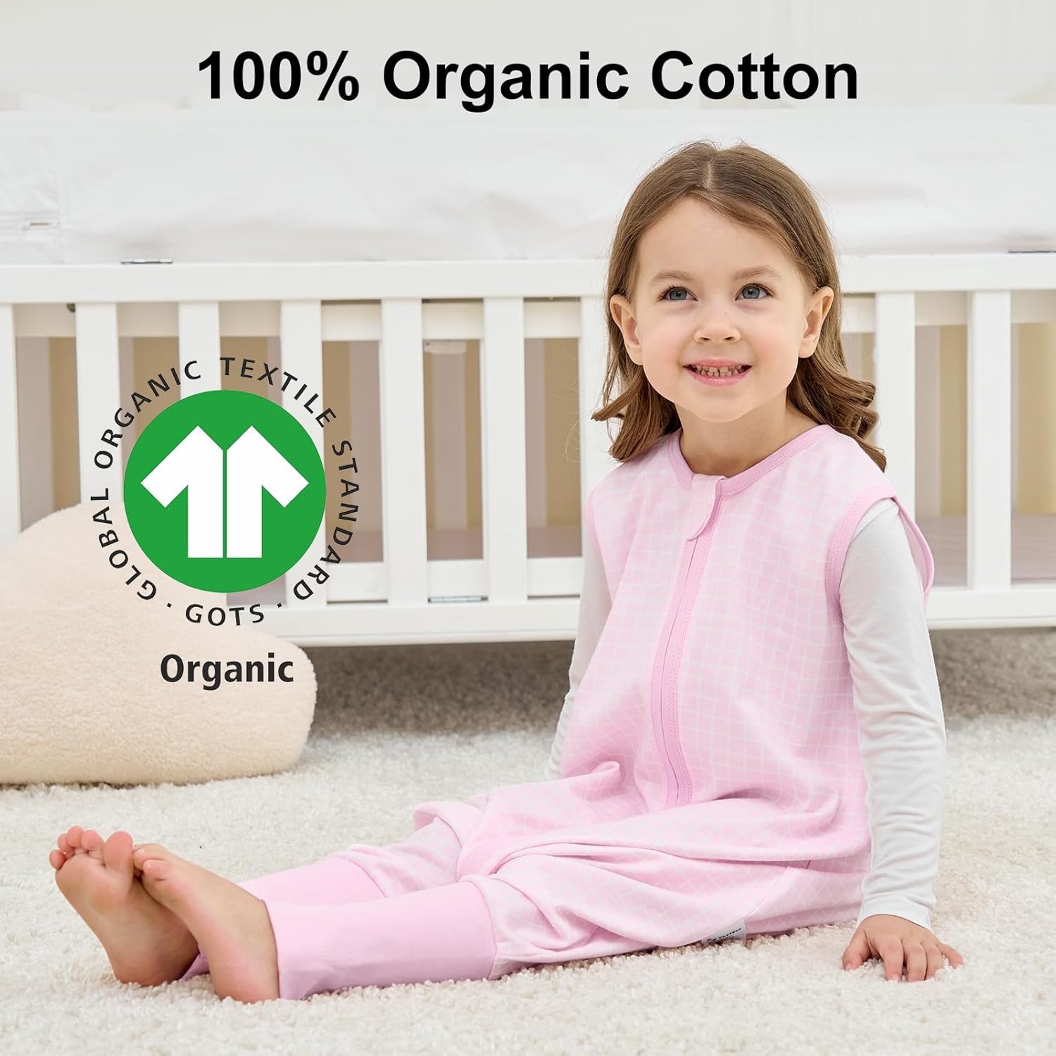 Yoofoss Toddler Sleep Sack - 100% Organic Cotton Wearable Blanket with Feet | 24-36 Months, 2-Way Zipper