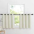 NICETOWN Natural Linen Room Darkening Curtain Valances - Thermal Insulated Short Curtains, W52 x L30, Set of 2
