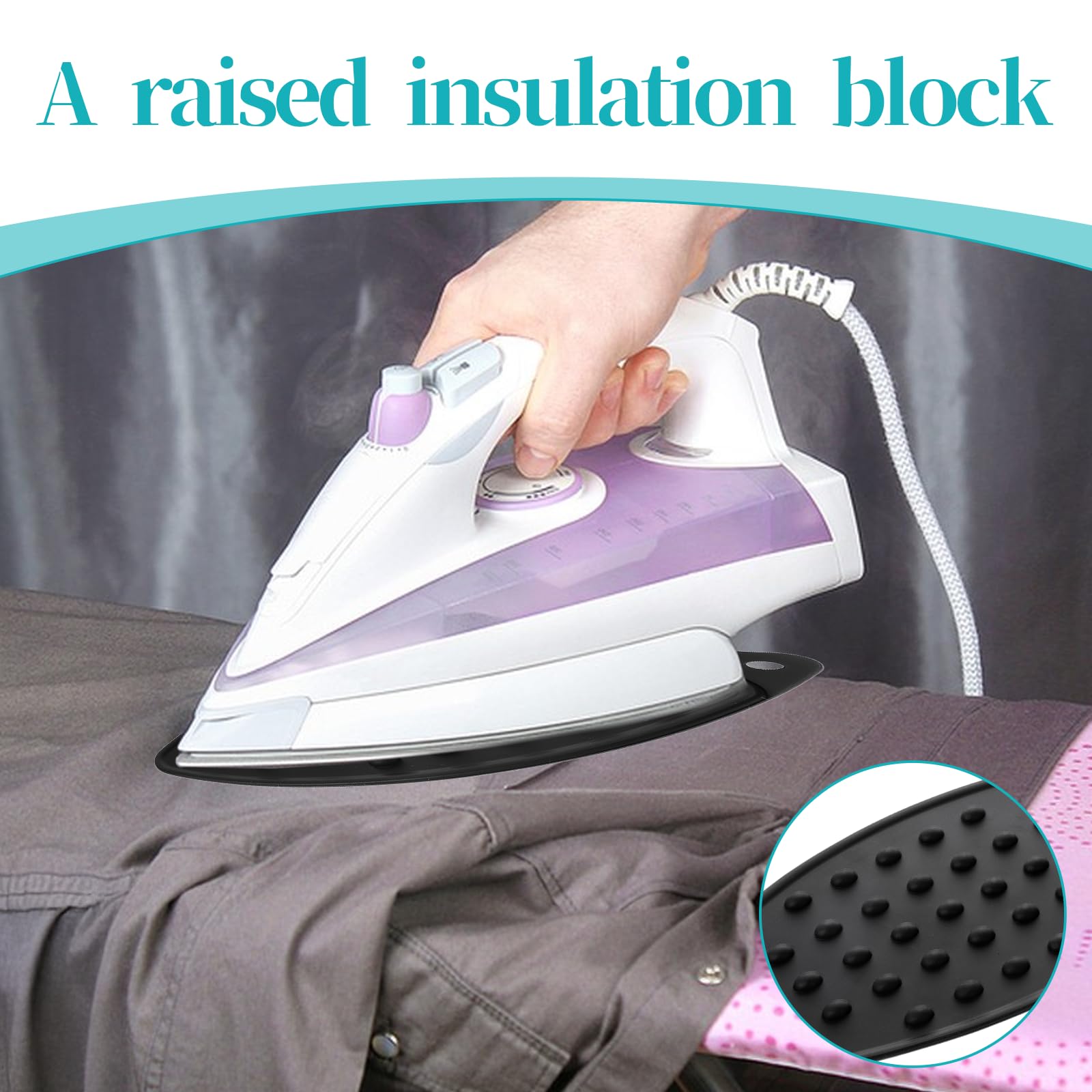 1 Pc Silicone Iron Rest Pads, Multipurpose Iron Hot Resistant Mat, Heat Resistant Pad, Protective Pads for Ironing Board, Flat Irons, Curling Irons (Black)