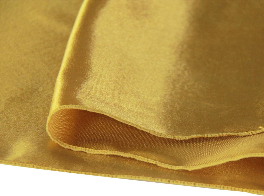 WELMATCH Gold Satin Chair Sashes - 50 Pcs Elegant Wedding & Party Decoration Chair Bows | Gold