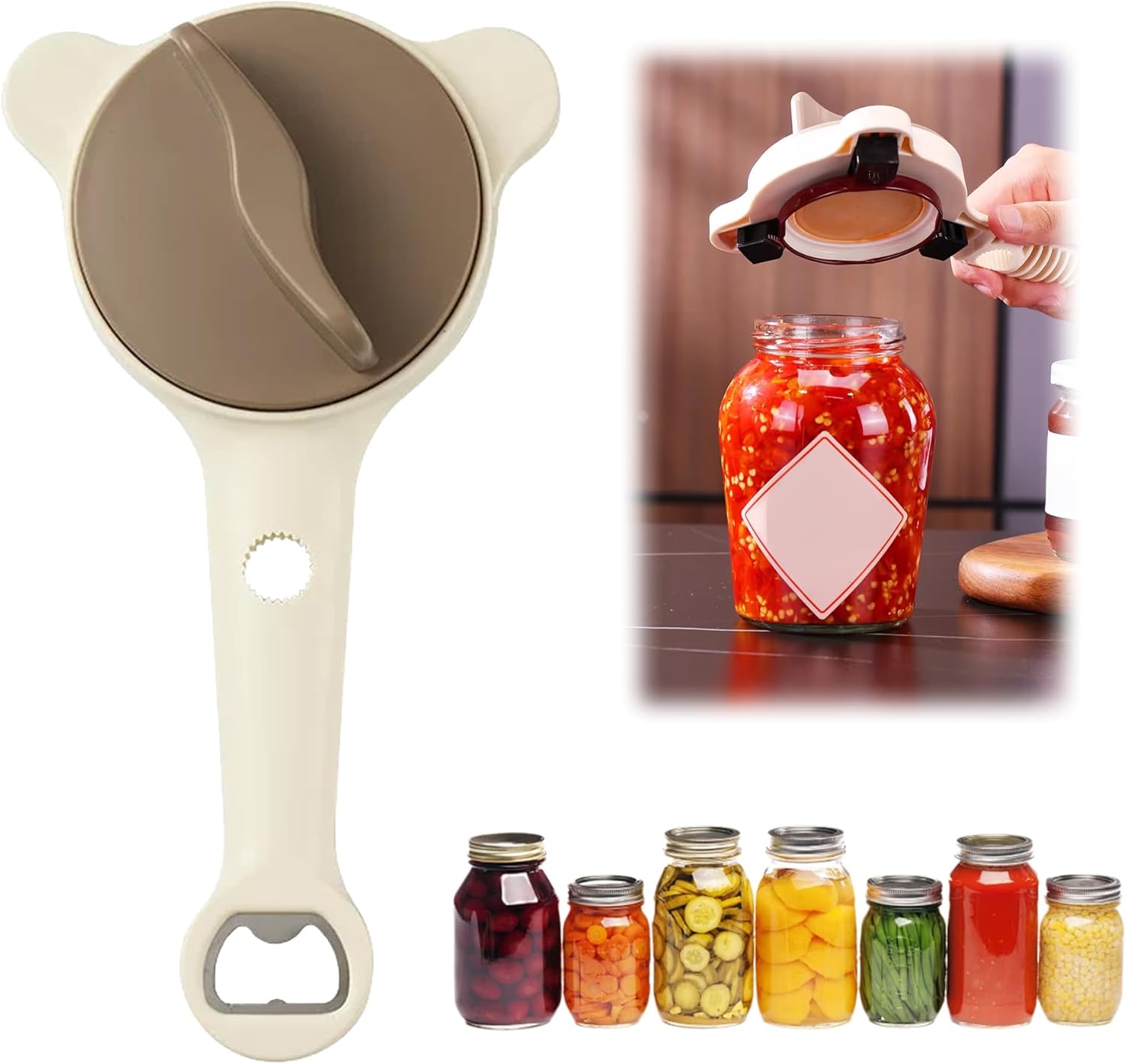 Skiennix Jar Opener - 4-in-1 Multi-Function Adjustable Tool for Seniors with Arthritis | Easy Grip Design