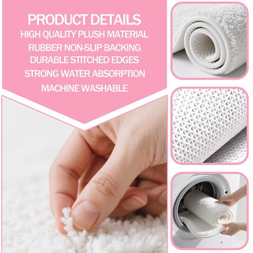 LSYESDLA Cute Cat Bathroom Rug, Soft Plush Kawaii Animal Tufted Bath Room Mat, Non-Slip & Machine Washable, Absorbent & Quick Dry Floor Door Mat Home Decor for Shower, Tub and Sink, 23.6"x27.6"
