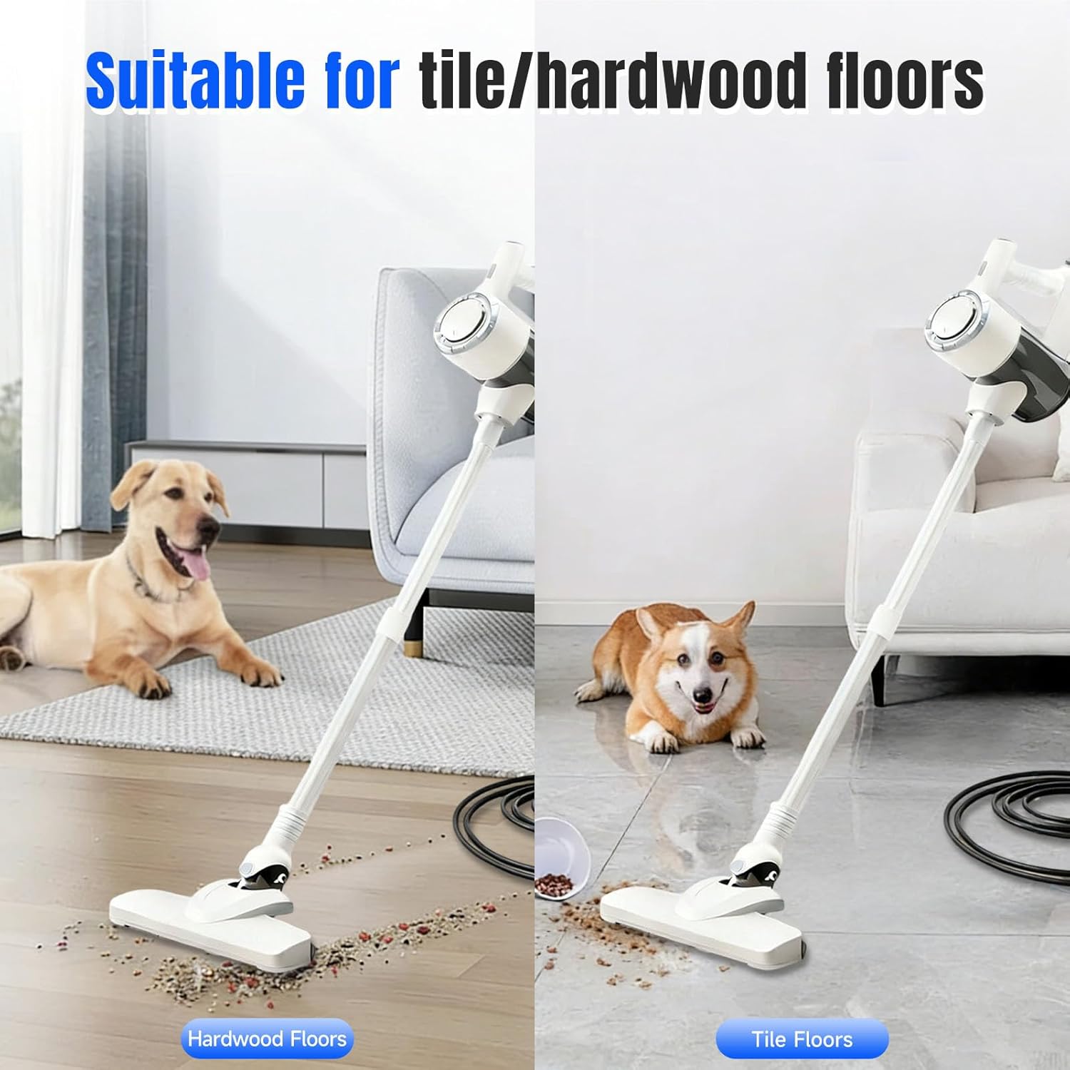 Skiennix 33FT Power Cable Corded Stick Vacuum Cleaner - 600W Suction, 2-in-1 Handheld, HEPA Filter, 1.5L Dust Cup