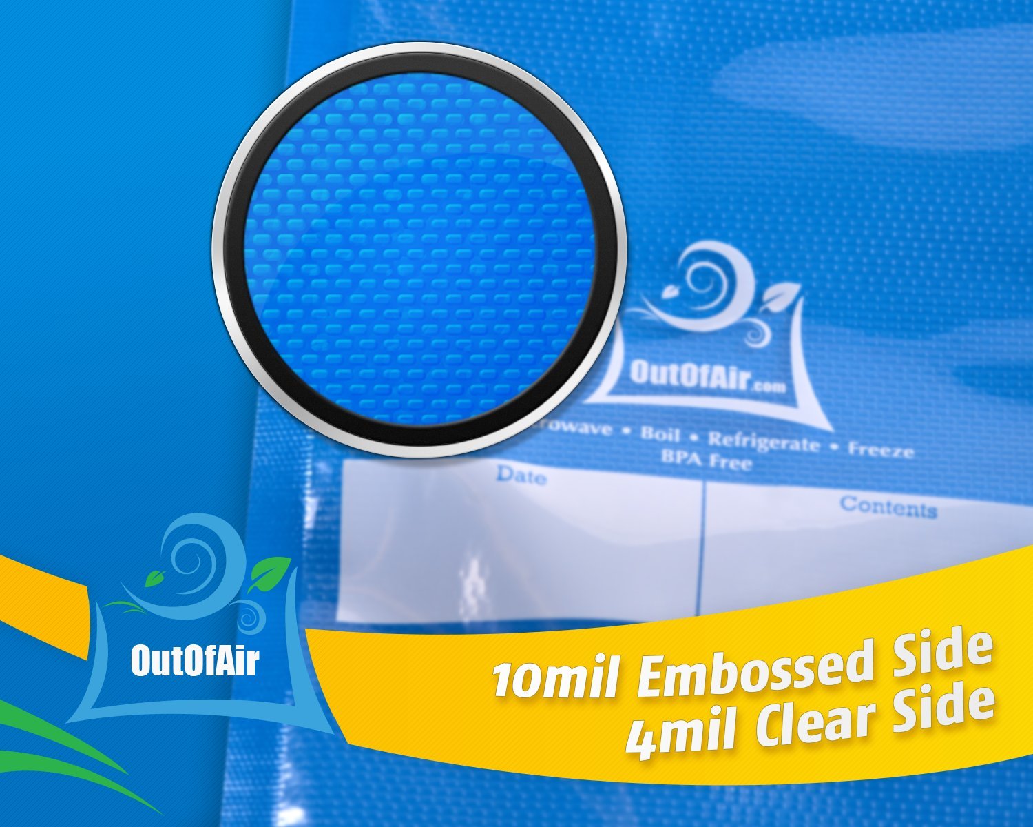 6" x 25' Rolls (Fits Inside Machine) - 4 Pack (100 feet Total) OutOfAir Pint Vacuum Sealer Rolls. Works with FoodSaver Vacuum Sealers. 33% Thicker, BPA Free, Sous Vide, Commercial Grade