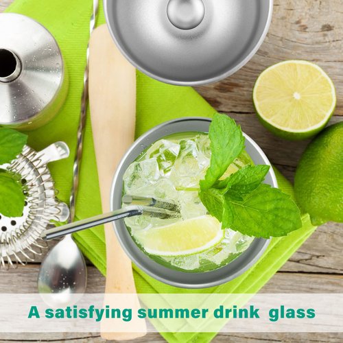 Remagr 16 Pack Stainless Steel Wine Tumblers 12 oz Insulated Vacuum Wine Cup Set Double Wall Stainless Steel Stemless Mug Glasses for Coffee Soda Whiskey Outdoor Travel (Silver)