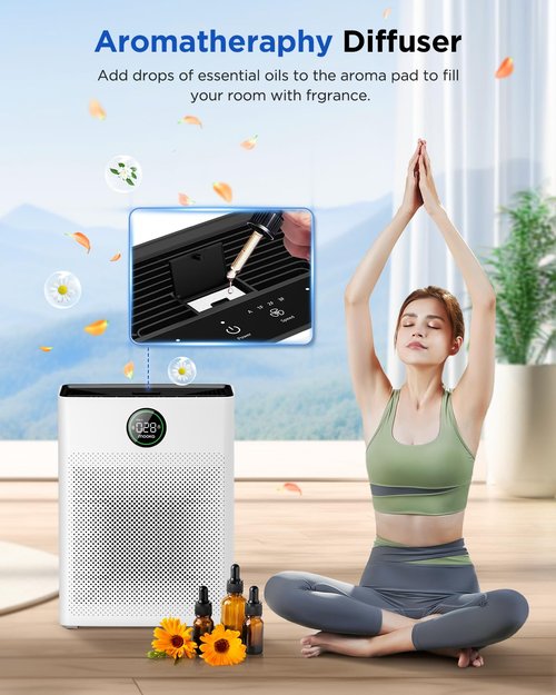 Mooka Genuine Mode PR1 Air Purifier Replacement Filter, H13 True HEPA Air Purifiers for Home Large Room up to 2200sq.ft, with Washable Pre Filter, Removes Pollen Dander Smoke Pet Hair Dust
