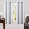 MIULEE Linen Blackout Curtains - 100% Thermal Insulated Room Darkening Drapes | Grayish White, 42x63 Inch (2 Panels)