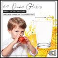 Vikko Small Glasses, 6.4 Ounce Glass Cups, Heavy Base, Clear Glass Tumblers - Set of 6 for Drinking Orange Juice, Water, Kids