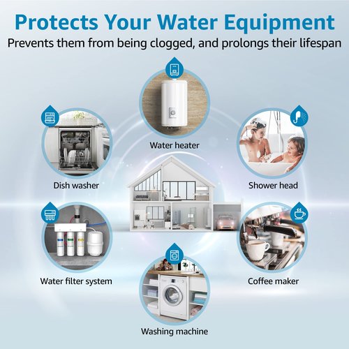 AQUA CREST FXHTC Whole House Water Filter, Well Water Filter Replacement for GE® FXHTC, GXWH40L, American Plumber W10-PR, Culligan® RFC-BBSA, W10-BC, Carbon Filters, 5 Micron, Pack of 4