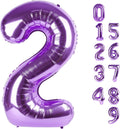 Skiennix 40-Inch Purple Number Balloons - Perfect for 2nd, 12th, 21st Birthday Celebrations & Events