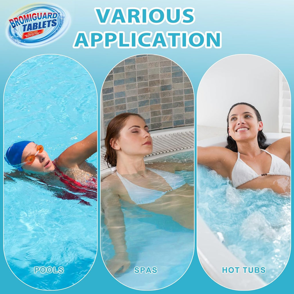 Skiennix Bromine Tablets - 1.2LB Hot Tub Tablets for Soft Water Feel | No Chlorine Odor Alternative