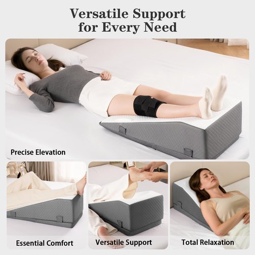 Hapiclody Leg Elevation Pillow for After Surgery – Adjustable Height Knee Surgery Recovery Leg Support Pillow, Designed for Knee Replacement Recovery, Double Legs Elevating Wedge