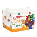 Clastyle Fall Harvest Kid Storage Basket Pumpkin Maple Leaf Thanksgiving Autumn Boys Girls Gift Toy Box Collapsible Clothes Organizer Nursery Bin for Bedroom,Turkey,40 * 30 * 30 cm
